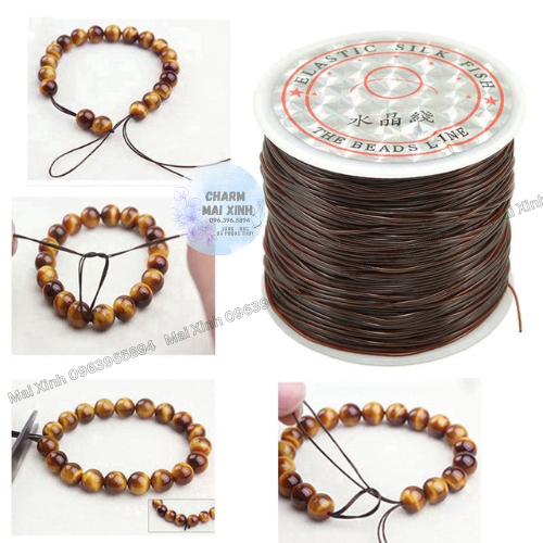 COMBO Chỉ Lụa Co Giãn + Kim Xâu Vòng Tay - 16 Màu - Hàng Loại Đẹp - Dây Xâu Vòng Gỗ, Vòng Đá Phong Thủy, Nối Tóc