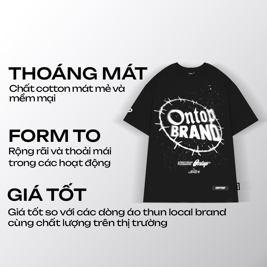 Áo thun form rộng tay lỡ nam, nữ local brand ONTOP Tee Trame | O22-T5