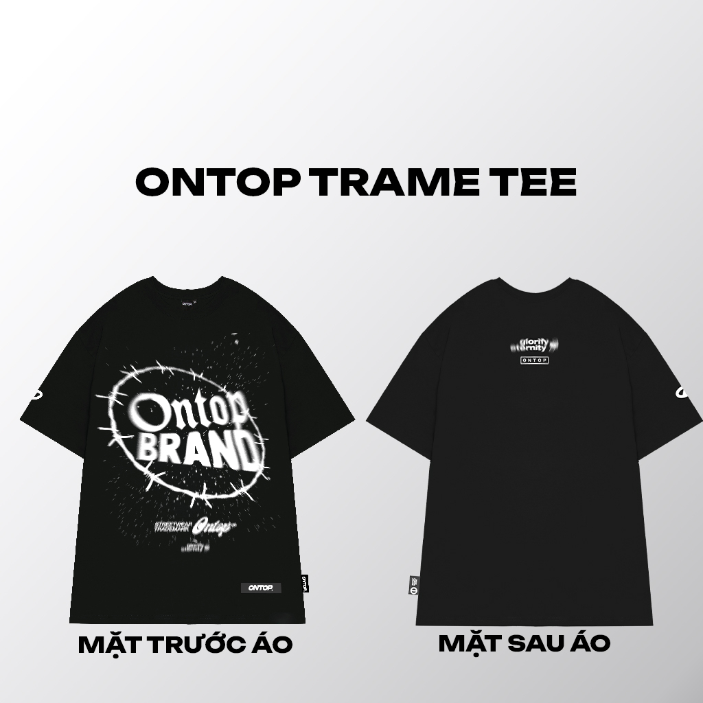 Áo thun form rộng tay lỡ nam, nữ local brand ONTOP Tee Trame | O22-T5