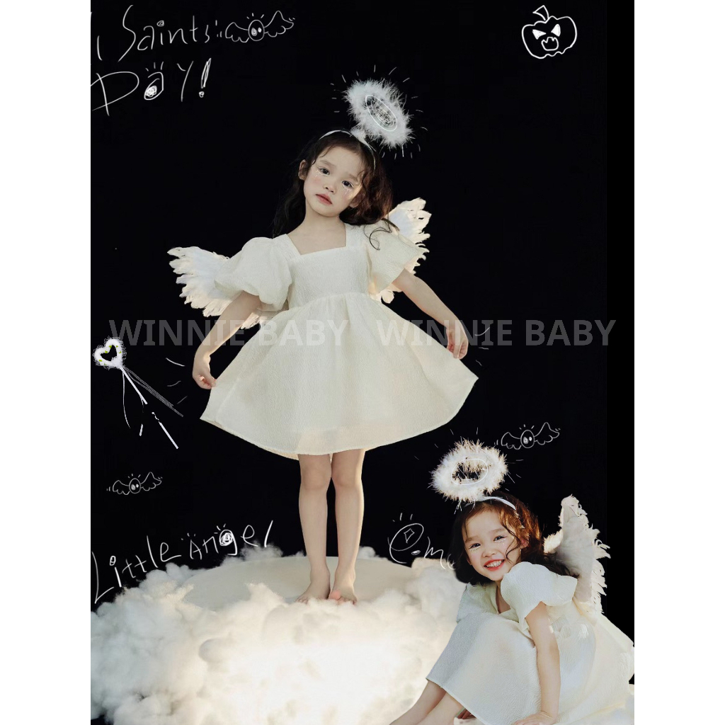 Cánh Thiên Thần 3 Chi Tiết Hóa Trang Thiên Thần Lông Vũ Dịp Trung Thu, Halloween Cho Bé Gái