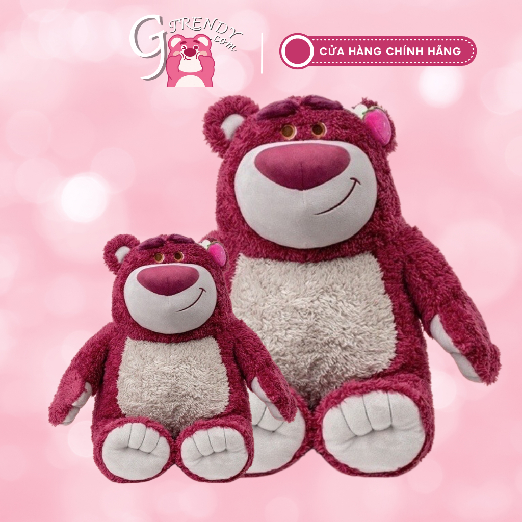 Gấu Nhồi Bông Gấu dâu Lotso hồng đậm thơm dâu 25cm, 35cm