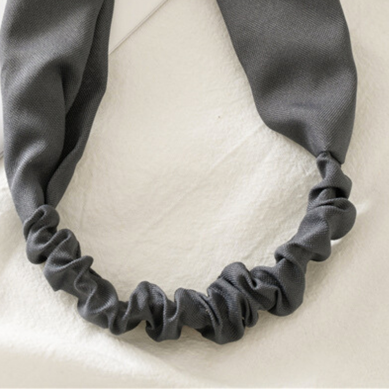 Băng đô unisex nữ, Bờm tóc chất cotton khô dày dặn hoạ tiết trơn phối nơ phong cách dẽ thương đơn giản - Mã BD015