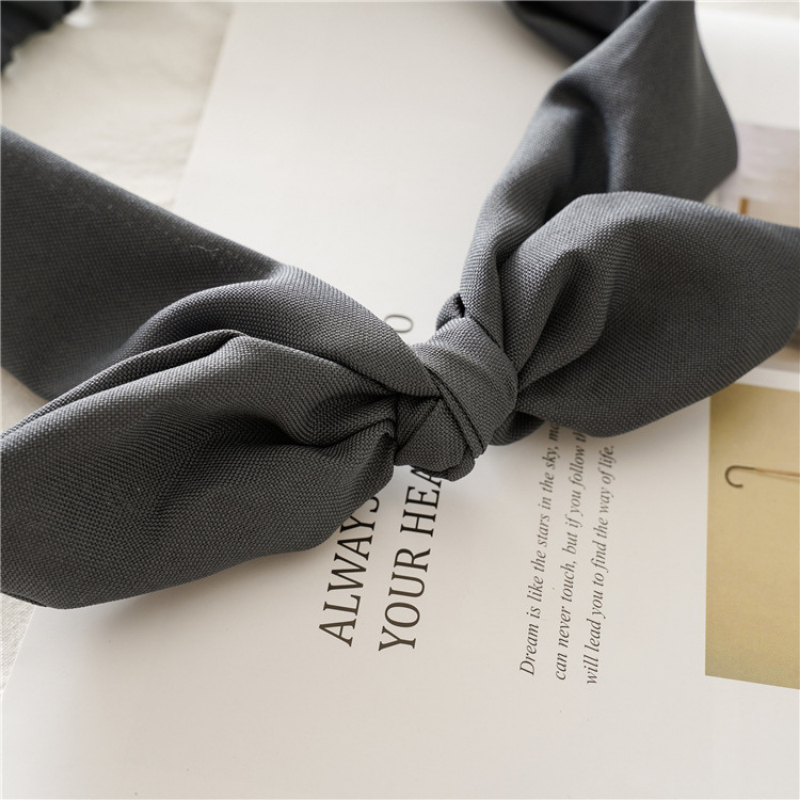 Băng đô unisex nữ, Bờm tóc chất cotton khô dày dặn hoạ tiết trơn phối nơ phong cách dẽ thương đơn giản - Mã BD015