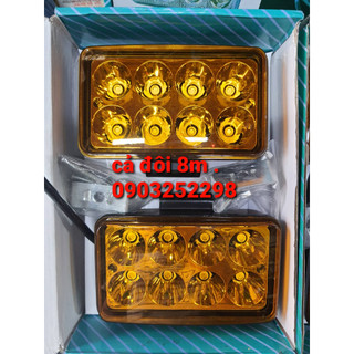 Đèn led trợ sáng hình chữ nhật 8 mắt sáng rộng lắp cản trước, đèn trợ pha , 8m sâu chung điện 12v 24v tiện dụng