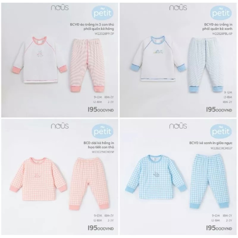 Bộ dài tay NOUS vải peptit chính hãng