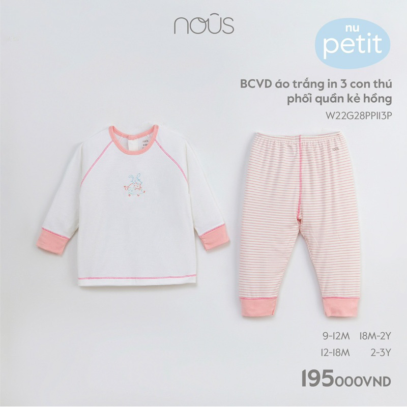 Bộ dài tay NOUS vải peptit chính hãng