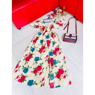 đầm hoa dáng dài size m l