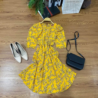 đầm hoa dáng dài size m l