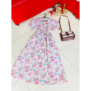 đầm hoa dáng dài size m l