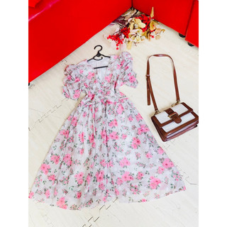 đầm hoa dáng dài size m l