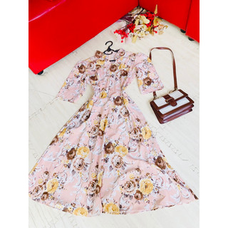 đầm hoa dáng dài size m l