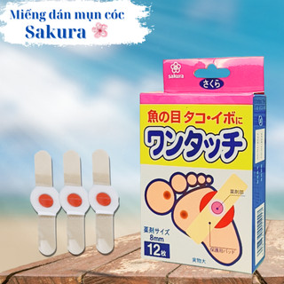 Miếng dán Giảm mụn cóc Sakura ( hộp 12 miếng) , giảm mụn cơm, trai chân, cực kì hiệu quả