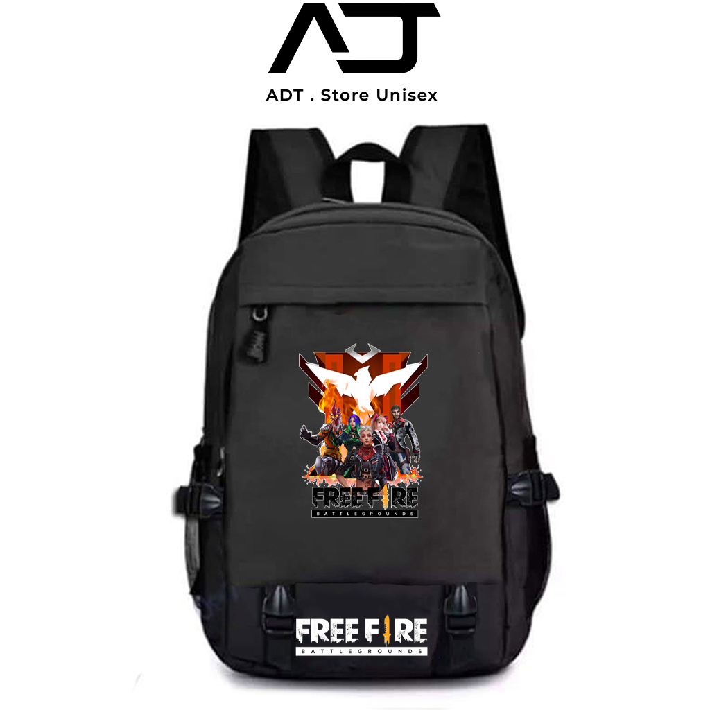 Mẫu cặp free fire in hình quỷ dạ xoa , balo freefire in 3D rank thách đấu, rank huyền thoại