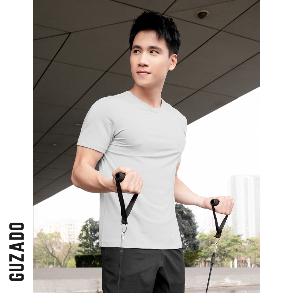 Áo thun thể thao nam cổ tròn Guzado Vải Coolmax Thoáng Khí Vượt Trội TS02