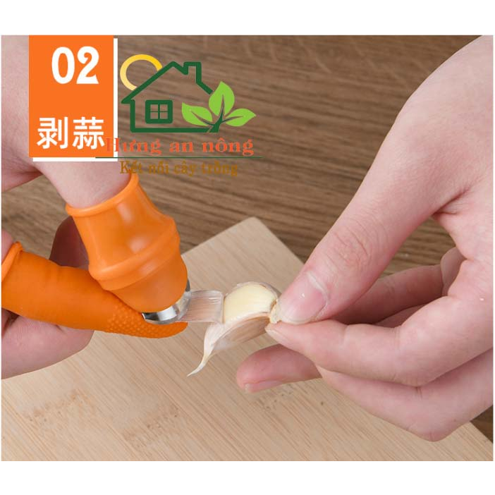 L1 - Bộ dao móng tay + 2 bao xỏ ngón dùng lặt hái rau làm bếp hỗ trợ nhanh tiện (  có bán kèm xỏ ngón )