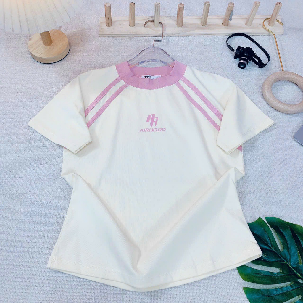 Áo Thun Baby Tee Tay Ngắn Sọc In Chữ Quảng Châu - Dư Tú Lệ Shop