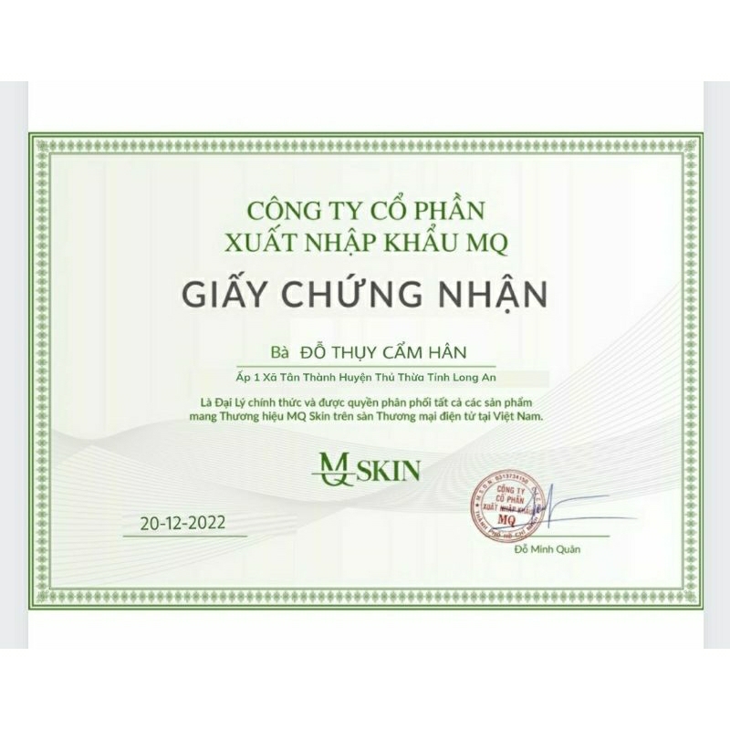 Serum Tái Tạo Da Sâm Cau Rừng MQ SKIN 30ML Giải Quyết Mụn Nám Tàn Nhang