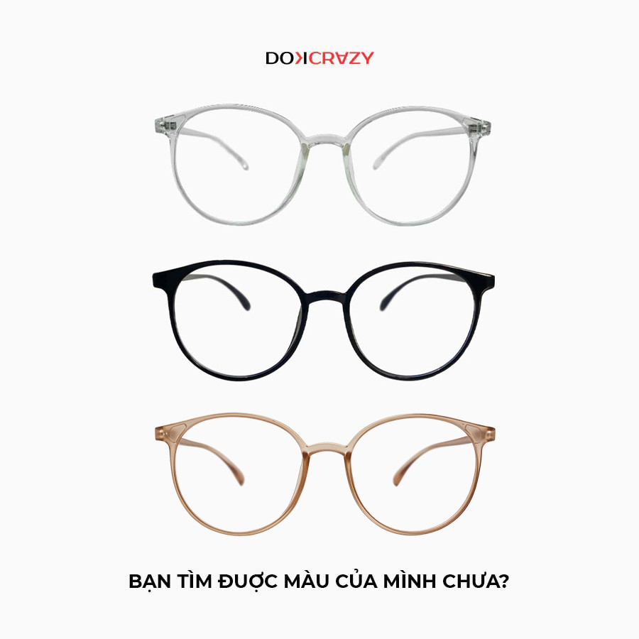 Gọng kính DOKCRAZY - C - SANNA nam nữ thời trang chất liệu nhựa Hot Trend, chống ánh sáng xanh, tia UV