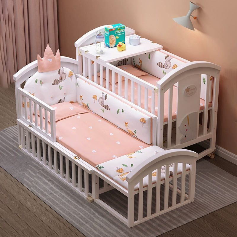 Nôi cũi cho em bé HOPE, Nôi cũi 2 tầng màu trắng đa năng 6 chế độ tiện lợi cho mẹ & bé