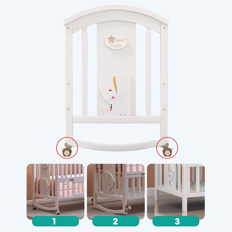 Nôi cũi cho em bé HOPE, Nôi cũi 2 tầng màu trắng đa năng 6 chế độ tiện lợi cho mẹ & bé