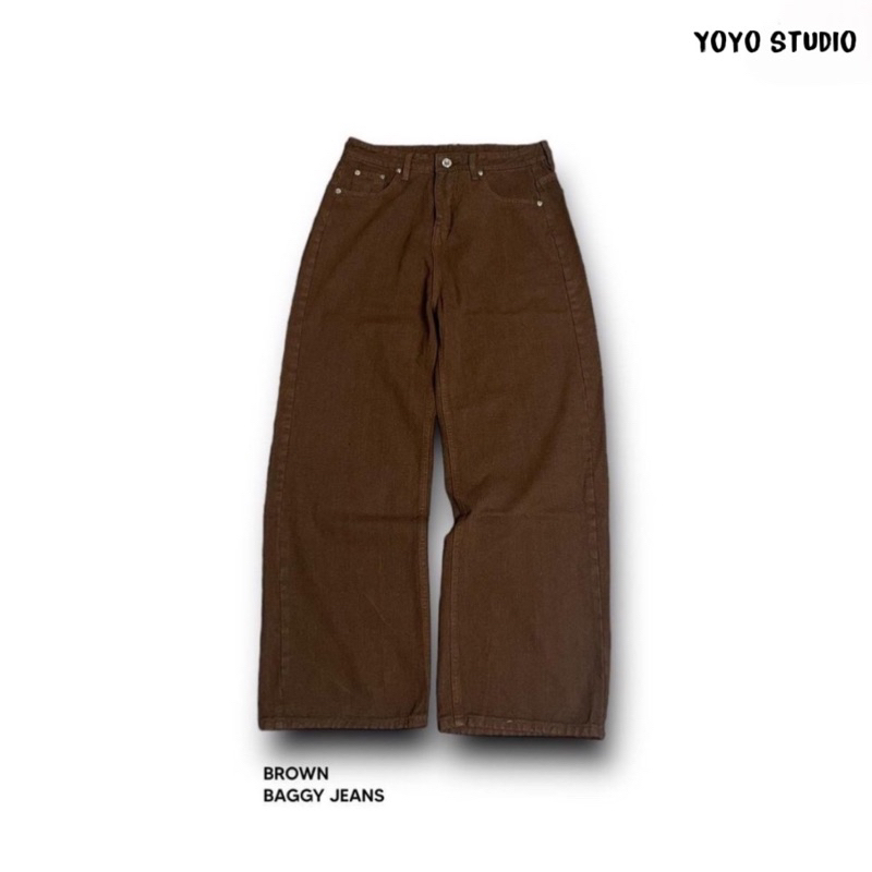 BROWN BAGGY JEANS- Quần jeans nâu trơn