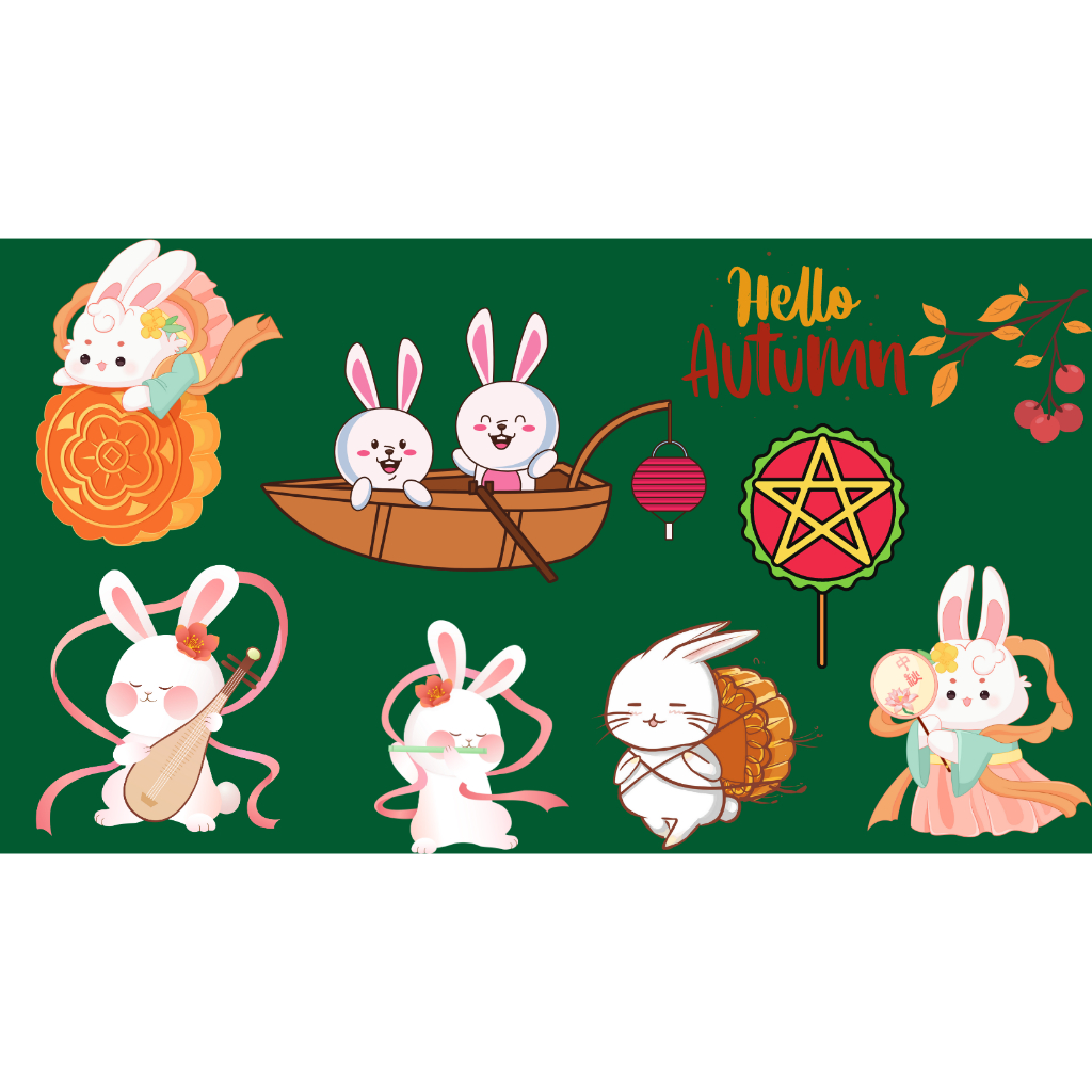 Sticker Trung Thu Nhiều Mẫu Cute - Kho Nhà Mình