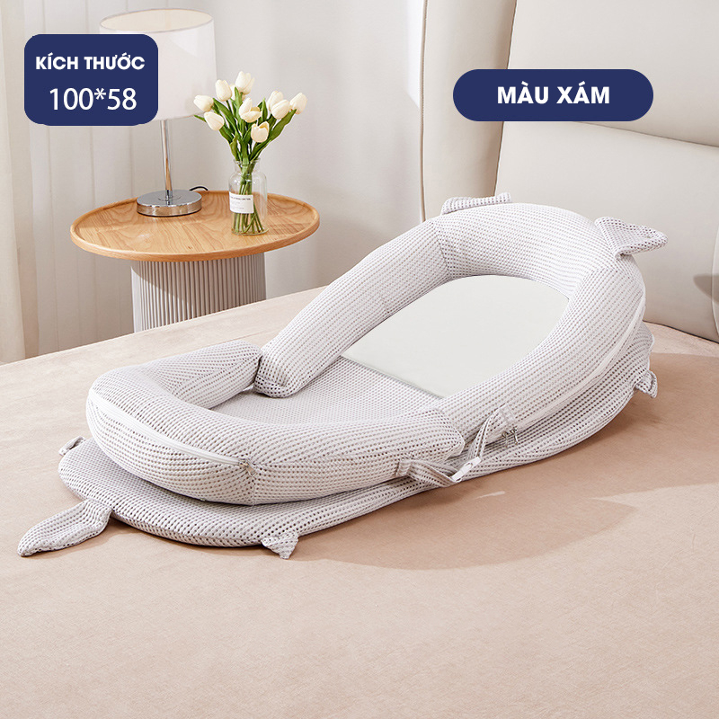 Gối chống trào ngược HOPE vải xô Muslin Organic cao cấp thông thoáng an toàn cho bé