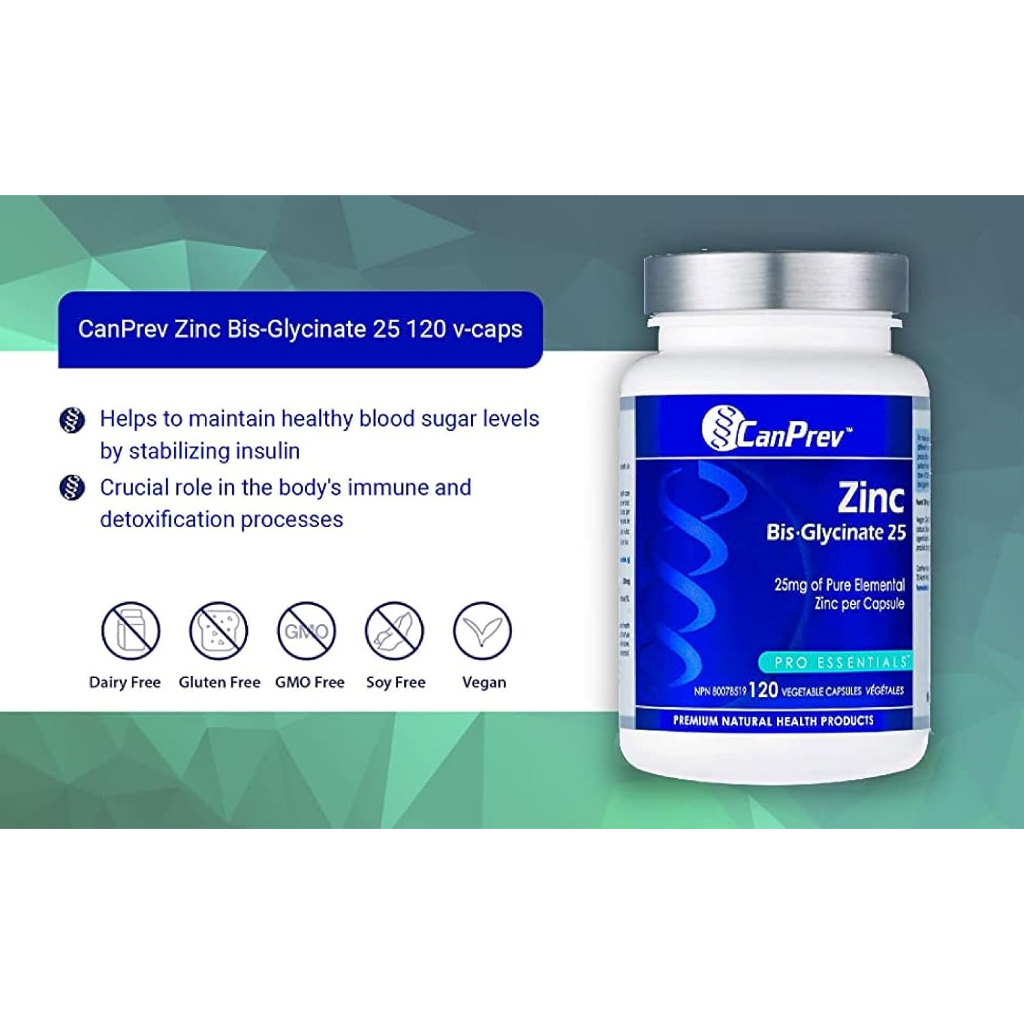 Viên Kẽm Zinc Bisglycinate Canprev Nhập Canada Tăng Đề Kháng Điều Hòa Nội Tiết Tố  - YoungFit