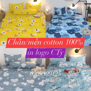 Chăn (mền) cotton 100% , cao cấp chuẩn LOGO CTY mềm mát, thấm hút mồ hôi