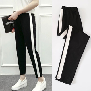  Quần jogger nam nữ trơn basic phối sọc chất liệu thun poly phong cách thể dục thể thao⚡ 