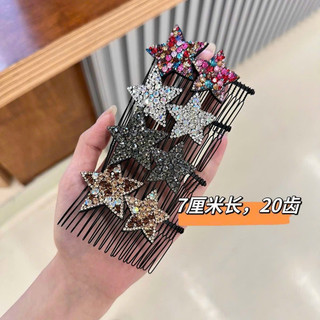 Xược tóc đính đá Ngôi sao đôi lấp lánh phong cách Hàn Quốc