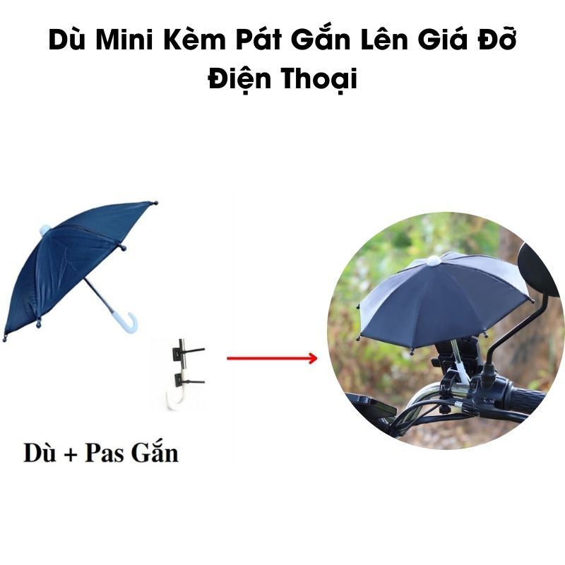 Dù Mini GắnTrên Giá Đỡ Điện Thoại Xe Máy - Dù Mini Che Nắng, Mưa