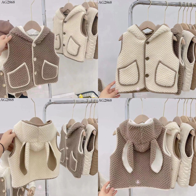 (Nhùn nhùn)Áo gile lông cho bé hàng đẹp từ 9 đến 25kg