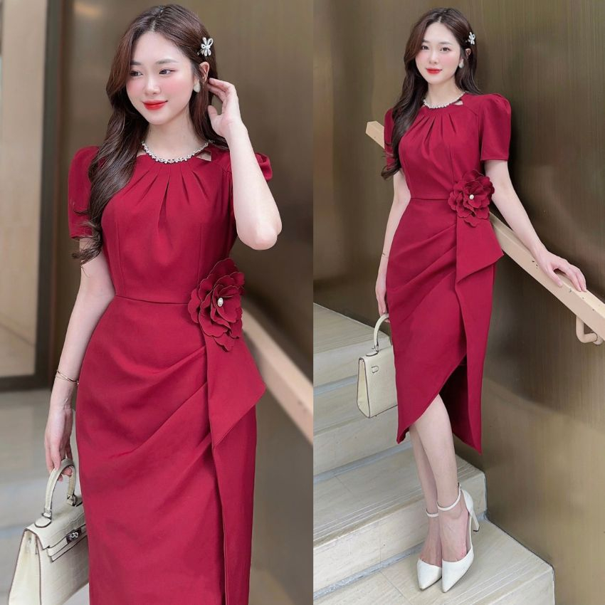 Đầm dự tiệc body xẻ tà cực tôn dáng - XU XU SHOP - Váy nữ thiết kế cao cấp cực sang và nổi bật - ẢNH THẬT