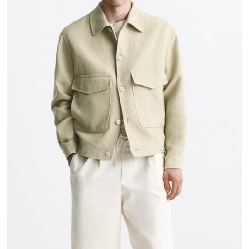 Áo khoác nam Zara authentic LINEN - COTTON BLEND size M