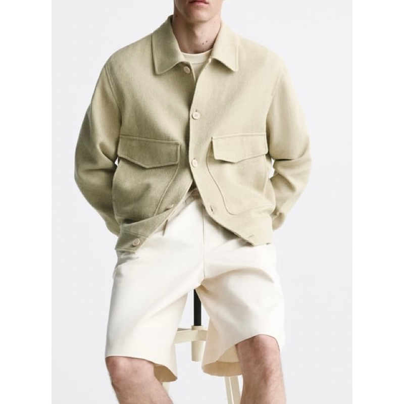 Áo khoác nam Zara authentic LINEN - COTTON BLEND size M