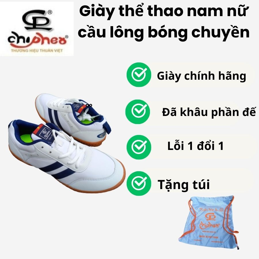 Giày thể thao nam nữ giày cầu lông bóng bàn chạy bộ đa năng đã khâu toàn bộ phần đế thương hiệu việt