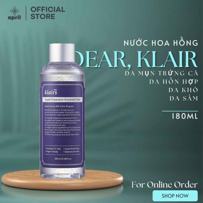 Nước Hoa Hồng Không Mùi Dear Klairs Dưỡng Ẩm Da Và Làm Mềm Da 180ml | BigBuy360 - bigbuy360.vn