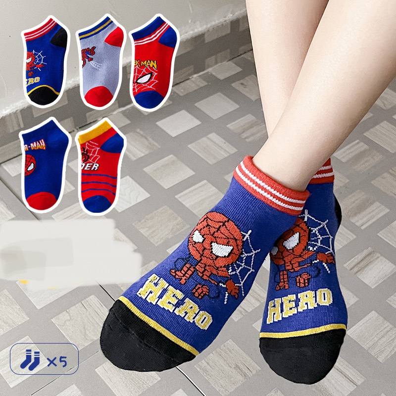 Set tất siêu nhân cho bé trai chất cotton đẹp hình đẹp Marvel Hub_ Set 5 đôi