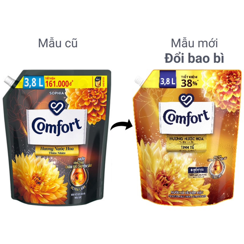 Nước Xả Vải Comfort Chăm Sóc Chuyên Sâu Túi 3.8L