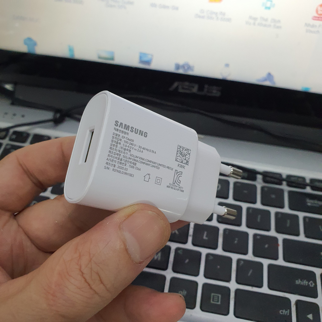 Bộ Sạc Nhanh Samsung 18W-TA600 Chính Hãng , Dùng Cho S10plus/S10/Note9/S9/Note8/S8/A31/A51...