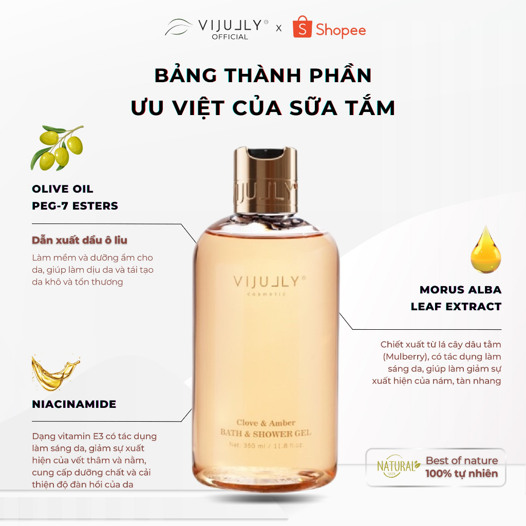 Sữa Tắm Hương Nước Hoa Vi Jully - Clove & Amber - VI JILLY OFFICIAL