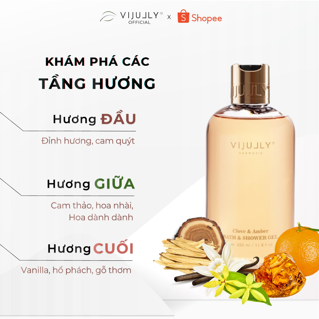 Sữa Tắm Hương Nước Hoa Vi Jully - Clove & Amber - VI JILLY OFFICIAL