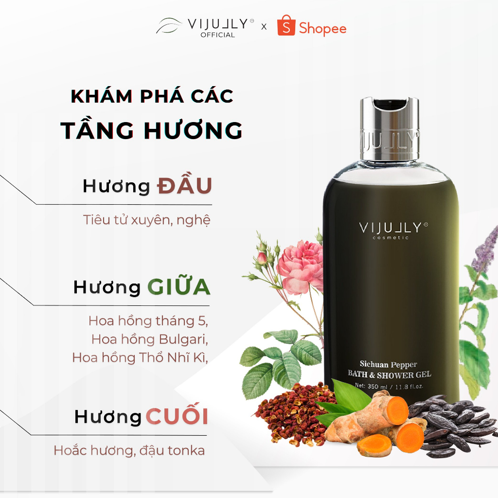 Sữa tắm Vi Jully Dưỡng da hương nước hoa dành cho Nam 350ml  - VI JILLY OFFICIAL