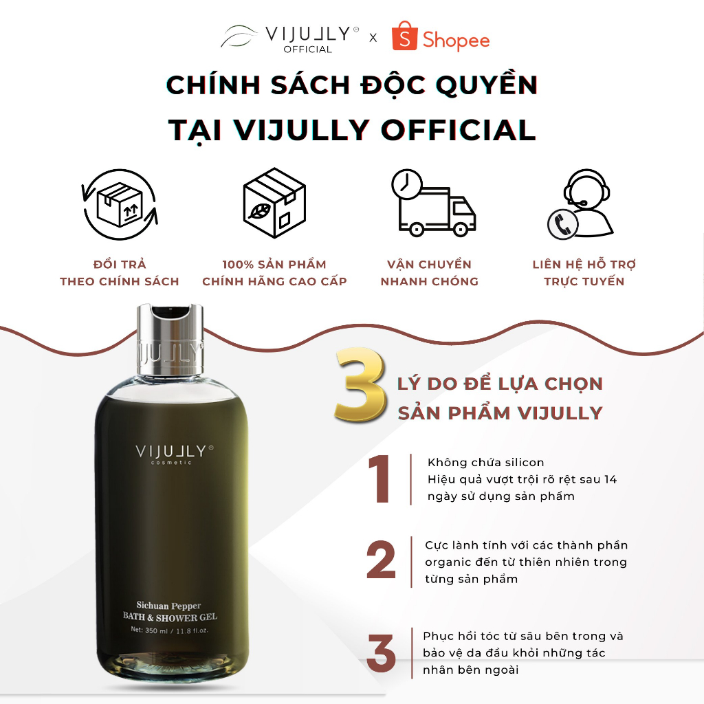 Sữa tắm Vi Jully Dưỡng da hương nước hoa dành cho Nam 350ml  - VI JILLY OFFICIAL