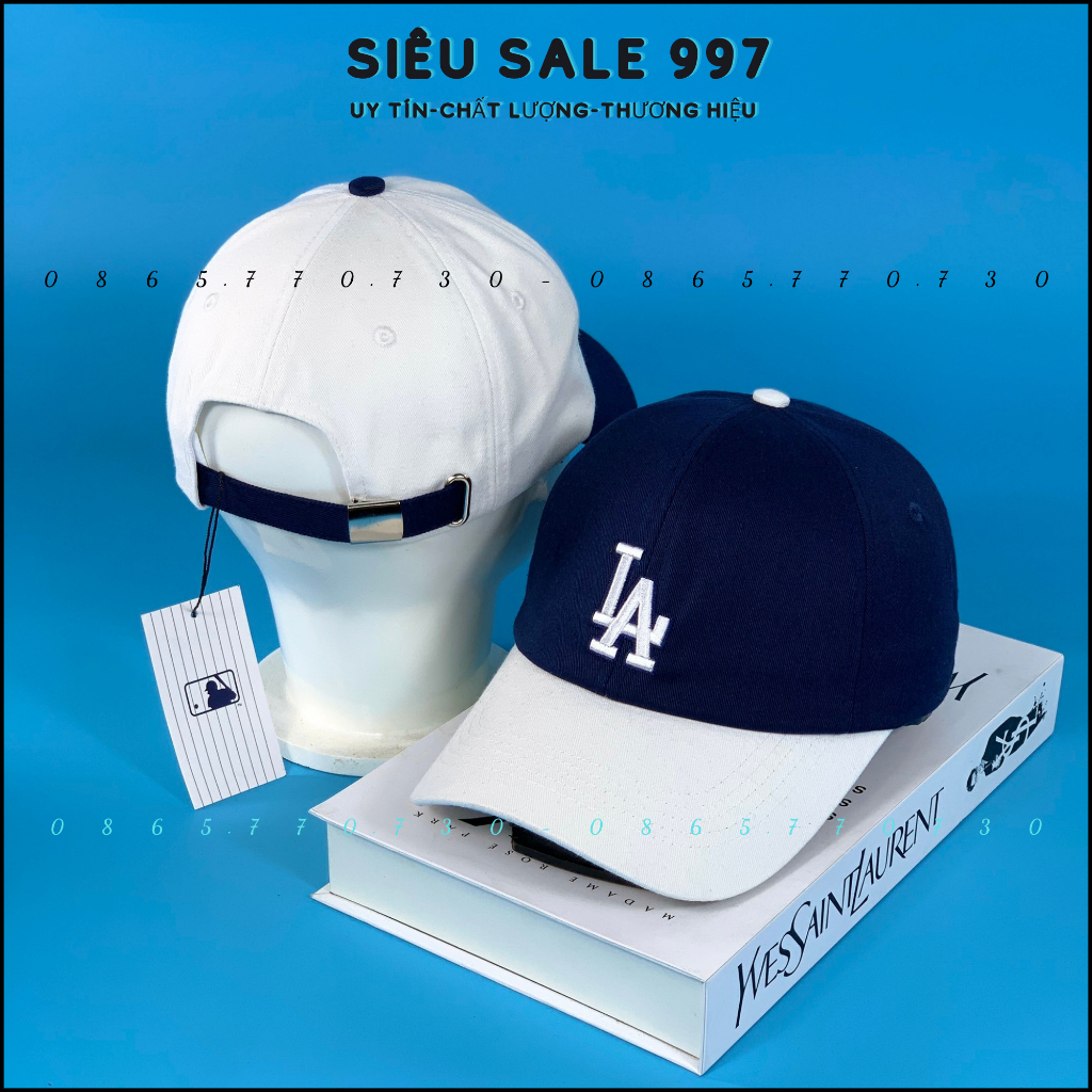 MŨ LƯỠI TRAI LA CHẤT VẢI MỀM PHỐI MÀU TRẮNG XANH DÀY DẶN FULL TEM MÁC CAO CẤP