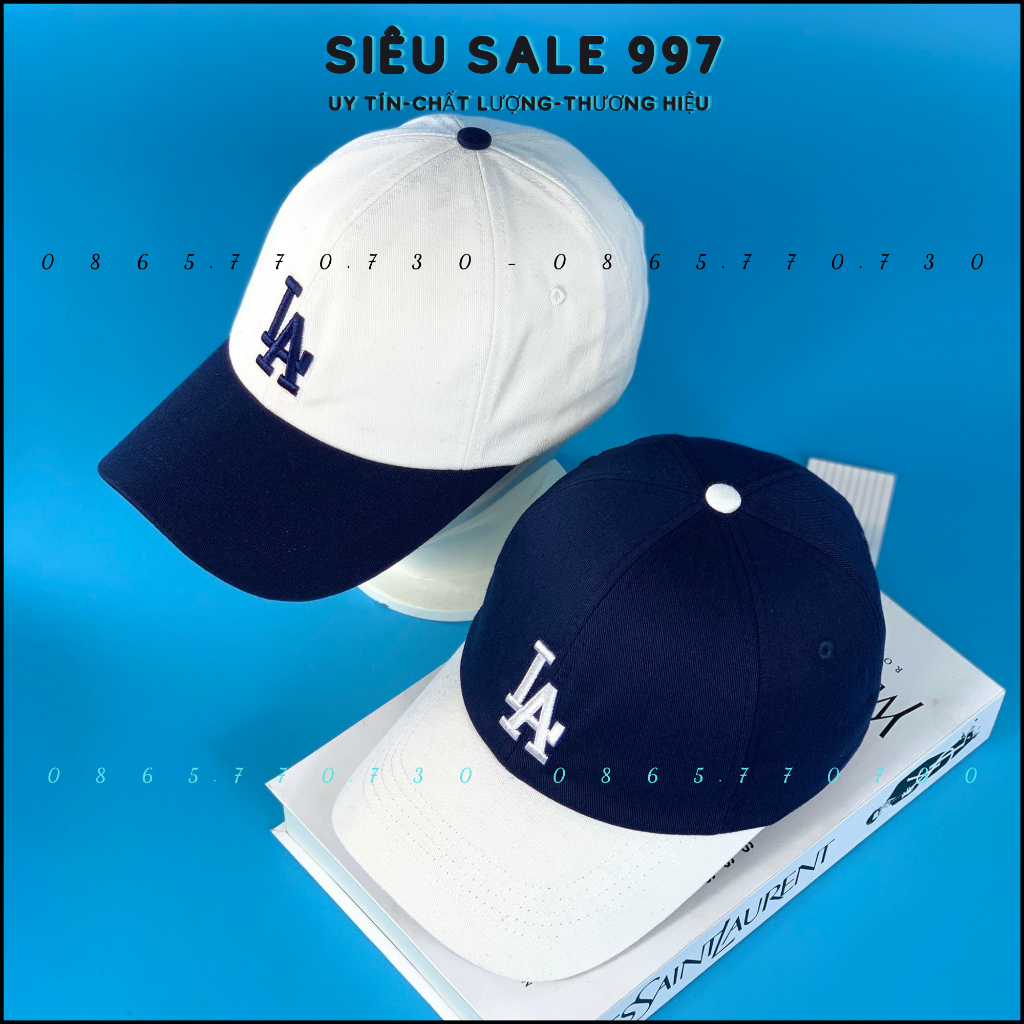 MŨ LƯỠI TRAI LA CHẤT VẢI MỀM PHỐI MÀU TRẮNG XANH DÀY DẶN FULL TEM MÁC CAO CẤP