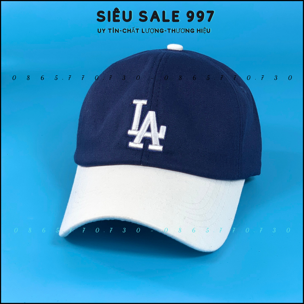 MŨ LƯỠI TRAI LA CHẤT VẢI MỀM PHỐI MÀU TRẮNG XANH DÀY DẶN FULL TEM MÁC CAO CẤP