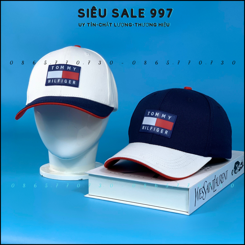 NÓN KẾT TO-MY CHẤT KAKI DÀY THÊU LOGO VUÔNG PHỐI MÀU TRẮNG XANH CAO CẤP FULL TEM MÁC