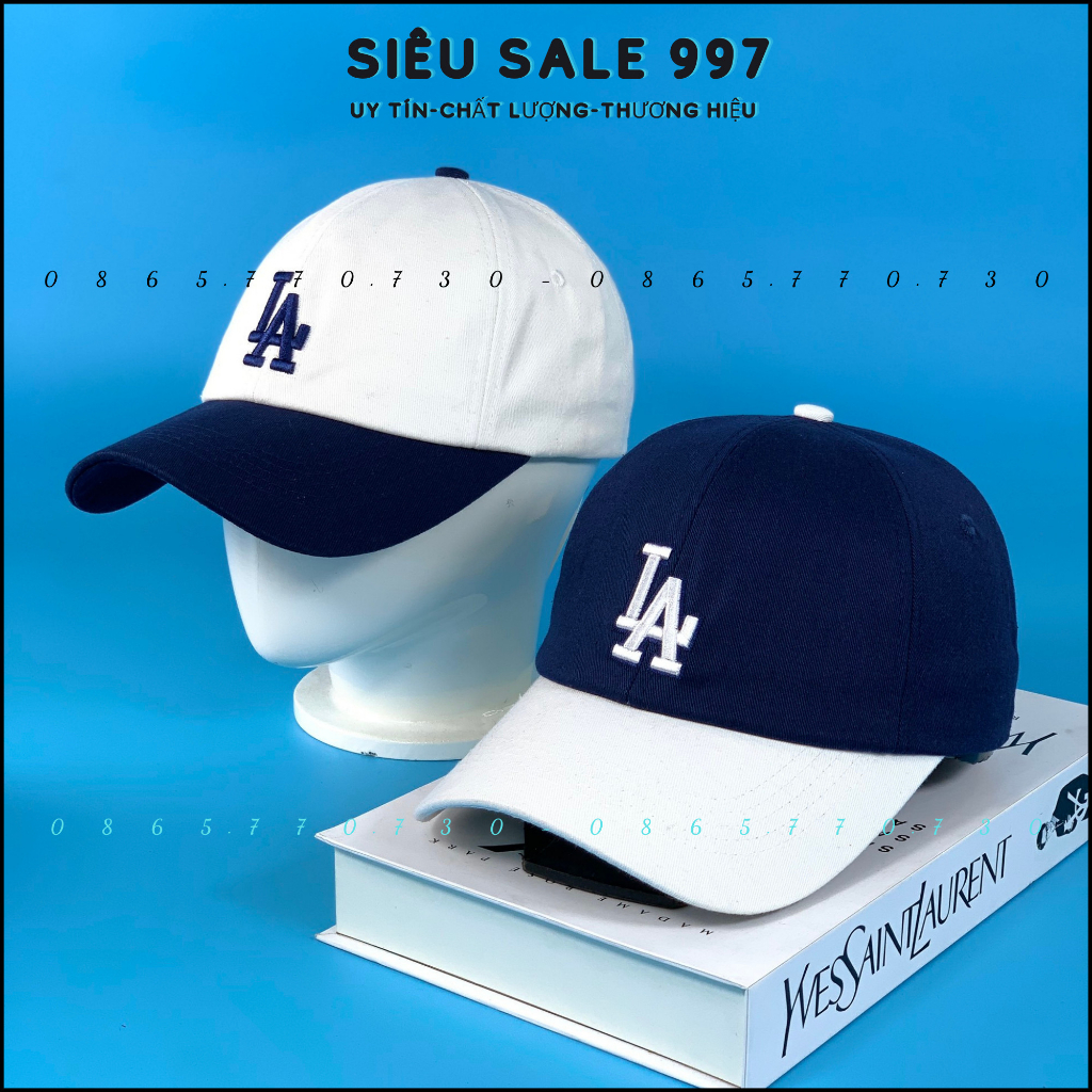 MŨ LƯỠI TRAI LA CHẤT VẢI MỀM PHỐI MÀU TRẮNG XANH DÀY DẶN FULL TEM MÁC CAO CẤP